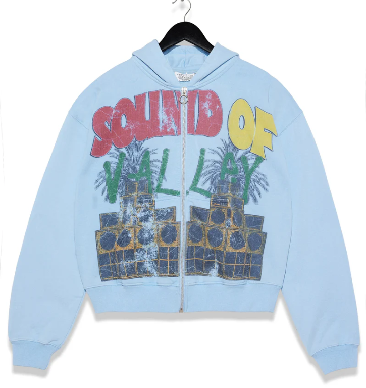 Vale Sound Zip Up Hoodie Sky Blue