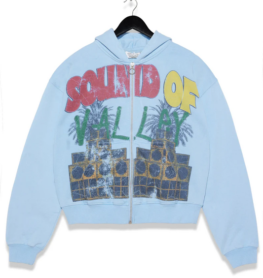 Vale Sound Zip Up Hoodie Sky Blue