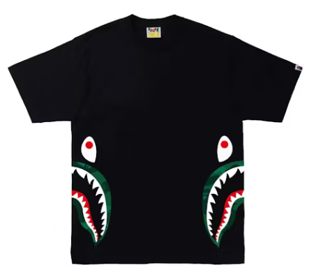 BAPE Color Camo Side Shark Tee Black Green
