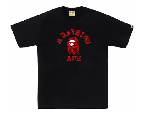 BAPE Color Camo College Tee Black Red (SS24)