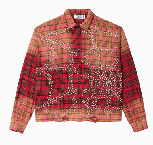 Vale Red Haze Rhinestone Flannel