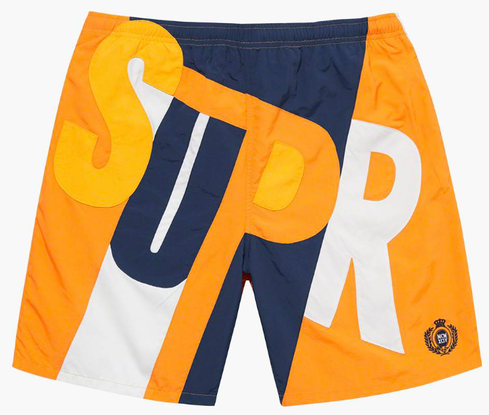 Supreme Big Letter Water Short Dark Orange