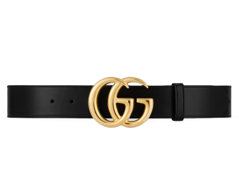 Gucci GG Marmont Wide Belt With Shiny Buckle