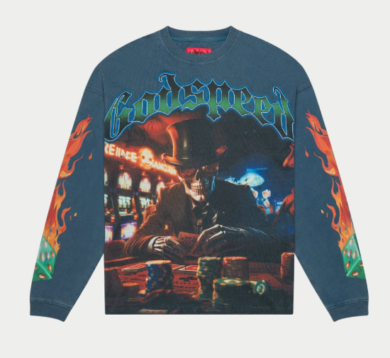 Godspeed Life's A Gamble LS T-Shirt Blue Wash