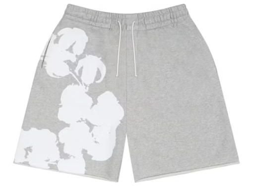 Denim Tears Big Cotton Wreath Sweat Shorts Grey