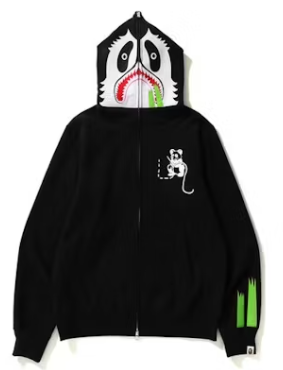 BAPE Panda Full Zip Hoodie Black
