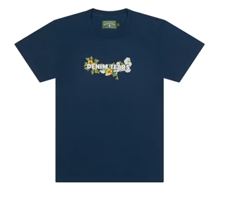 Denim Tears Floral Logo Tee Navy