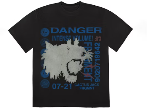 Travis Scott Cactus Jack For Fragment Danger Tee Washed Black