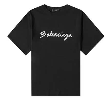 Balenciaga Script Logo T-shirt Black/White