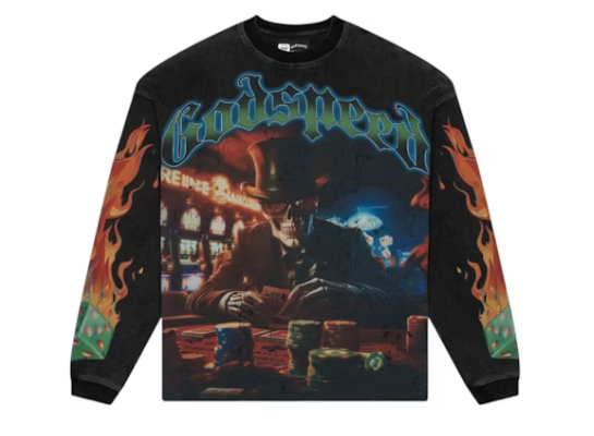 Godspeed Life's a Gamble L/S Thermal Tee Black Wash