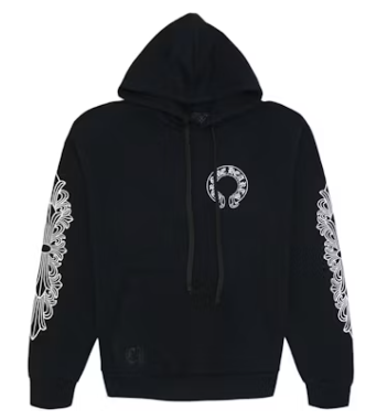 Chrome Hearts Horse Shoe Floral Hoodie Black