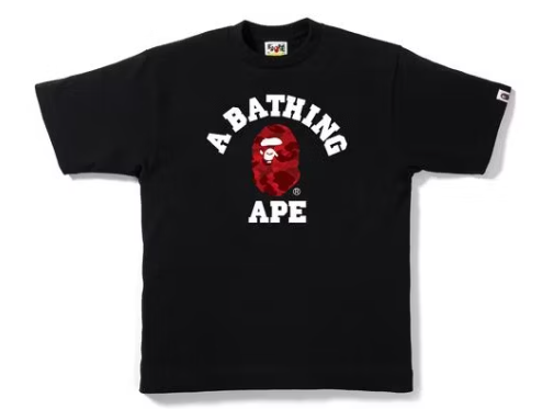BAPE Color Camo College Tee Black/Red