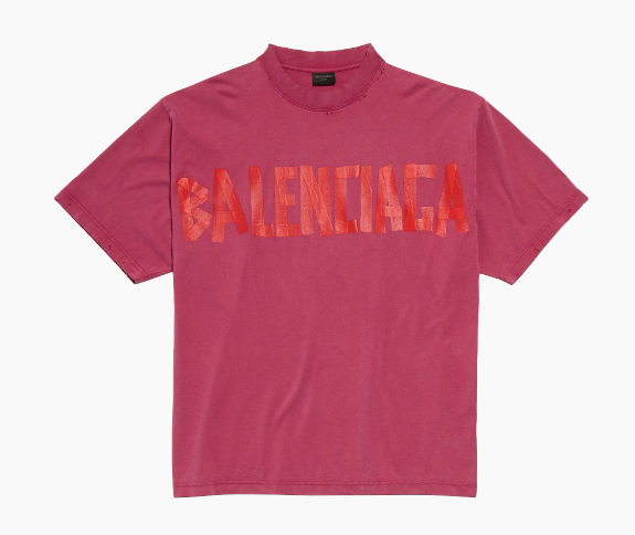 Balenciaga Tape Type T Shirt Raspberry