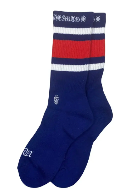 Chrome Hearts Stripe Socks Red/White/Navy