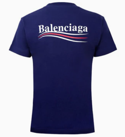 Balenciaga Political Campaign Logo T-Shirt Blue