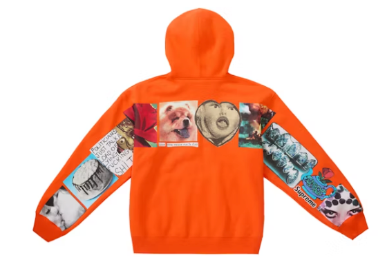 Supreme Spread Zip Up Hooded Sweatshirt Orange