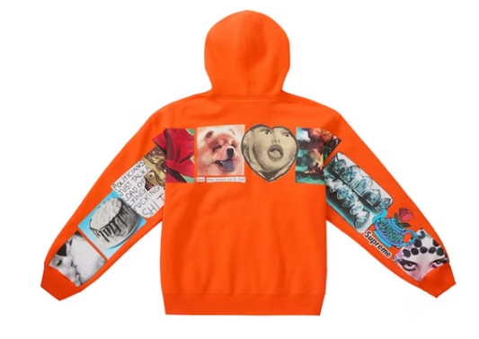 Supreme Spread Zip Up Hooded Sweatshirt Orange