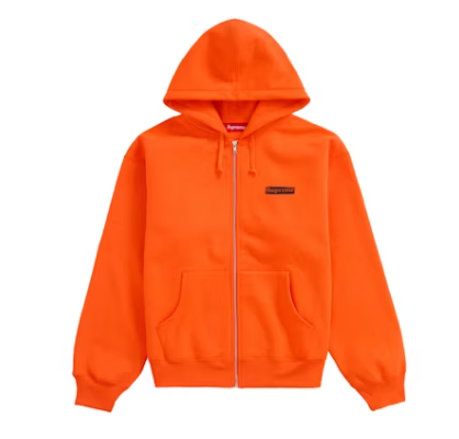Supreme Spread Zip Up Hooded Sweatshirt Orange