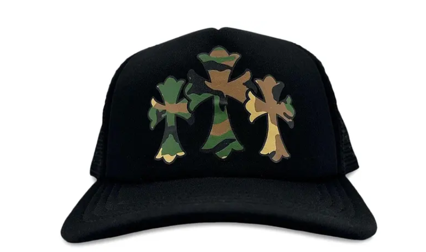 Chrome Hearts Triple Cross Trucker Hat Black Camo