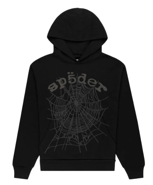 Sp5der Black Star OG Web v2 Outline Hoodie