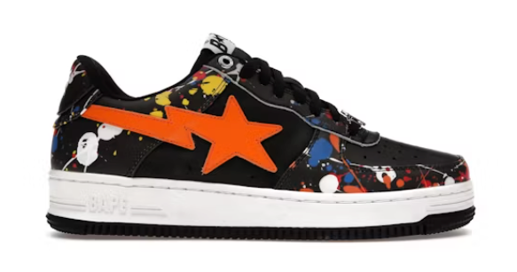 A Bathing Ape Bape Sta Paint Splatter Black