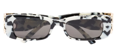 Balenciaga Dynasty Rectangle Sunglasses Tortoiseshell