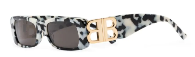 Balenciaga Dynasty Rectangle Sunglasses Tortoiseshell