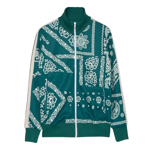 Palm Angels Bandana Track Jacket Green/White