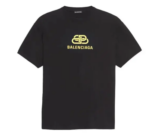 Balenciaga BB Logo Tee Black Yellow
