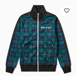 Palm Angels Tartan Track Jacket Navy Green