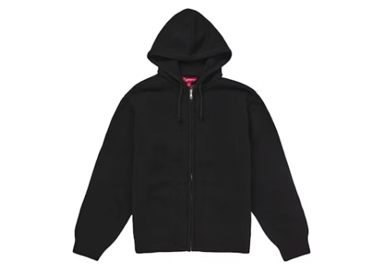 Supreme Last Supper Embroidered Zip Up Hooded Sweater Black