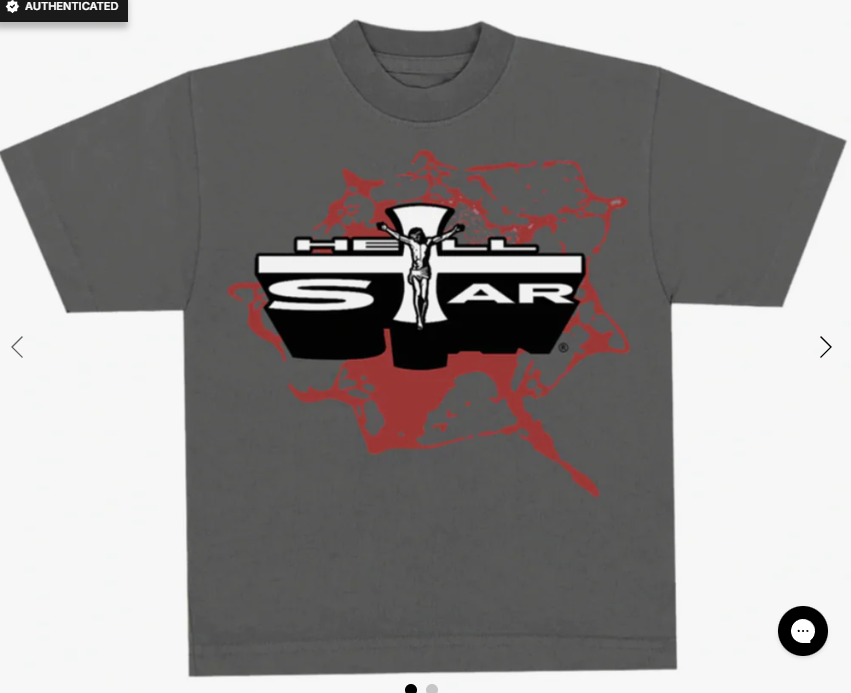 Hellstar Jesus Emblem Tee Grey