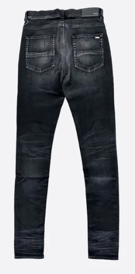 Amiri MX1 Purple Suede Patch Jeans Aged Black