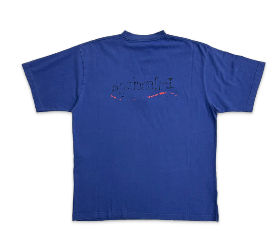 Balenciaga Hand Drawn Political Campaign Tee Blue