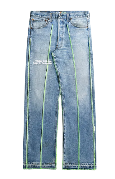 Better With Age Derby Pleated Medium Wash Indigo Jeans