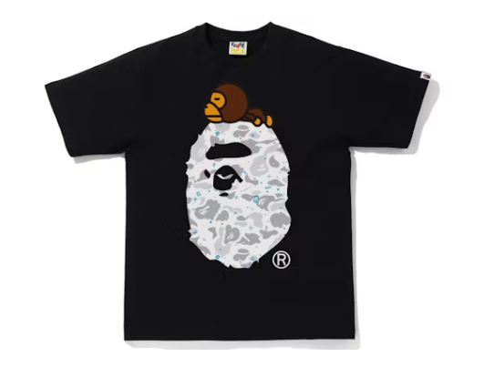 Bape Space Camo Milo On Big Ape Tee (FW21) Black