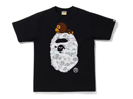 Bape Space Camo Milo On Big Ape Tee (FW21) Black