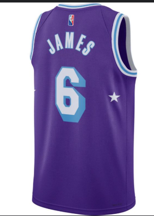 Nike LA Lakers NBA City Edition Swingman Jersey LeBron James Purple