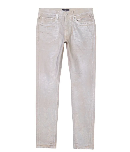 PURPLE BRAND Low Rise Skinny Jean Sand Iridescent Pearl