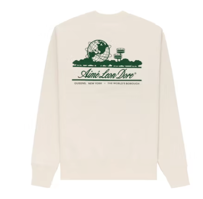 Aime Leon Dore Unisphere Crewneck Sweatshirt White Cream