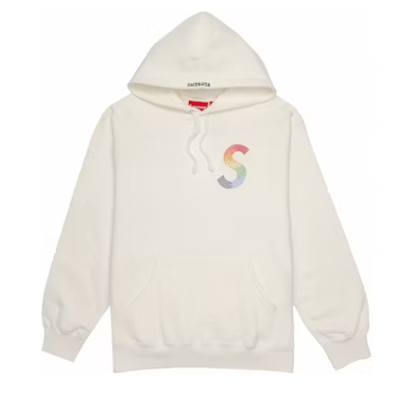 Supreme Swarovski S Logo Hooded Sweatshirt White