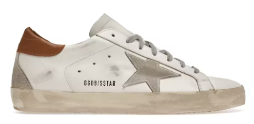 Golden Goose Super-Star White Vacchetta Tan Grey Suede Patch