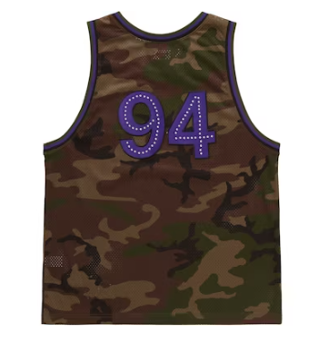 Supreme Rhinestone Basketball Jersey Woodland Camo