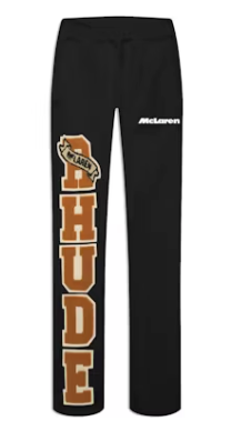 Rhude x McLaren Chenille Patch Lounge Pant Black