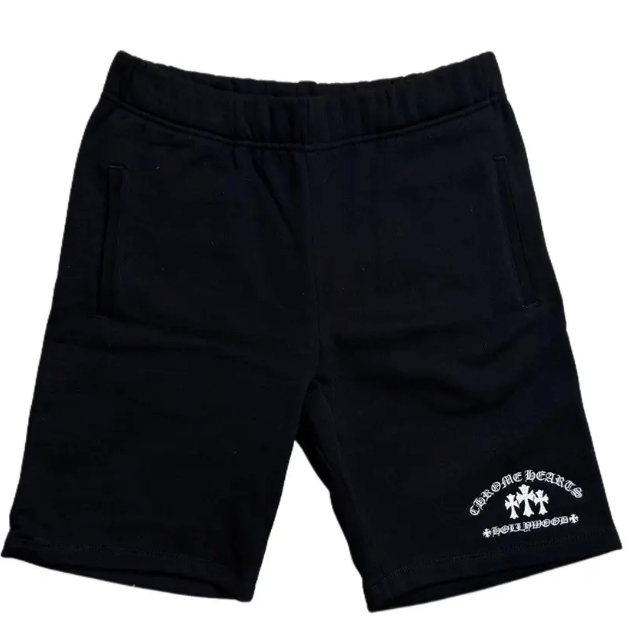 Chrome Hearts Triple Cross Hollywood Embroidered Shorts Black