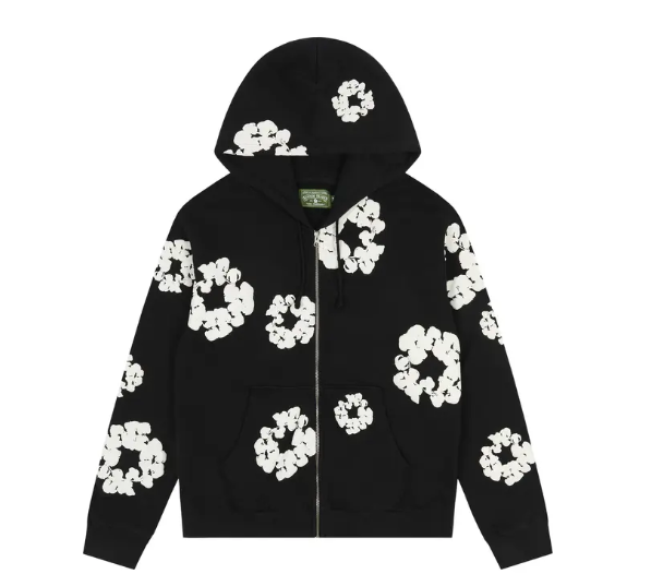 Denim Tears Cotton Wreath Zip Hoodie Black