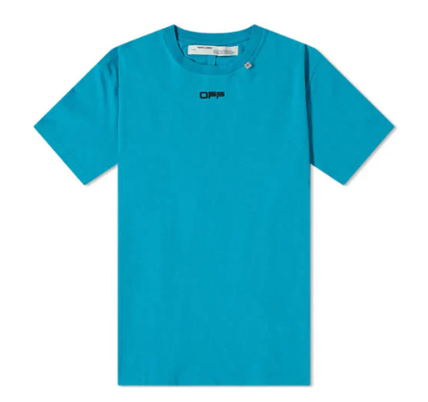 Off-White SS20 Wavy Line T-Shirt Blue
