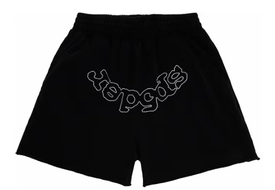 Sp5der OG Logo Embroidered Sweatshort Black