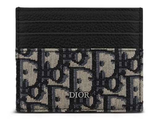 Dior Oblique Jacquard (6 Slot) Card Holder Beige Black