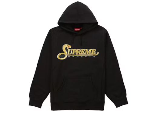 Supreme Sequin Viper Hooded Sweatshirt Black